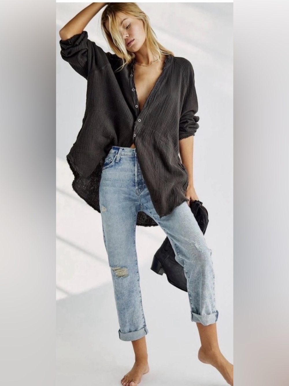 Free People We The Free Summer Daydream Button Down